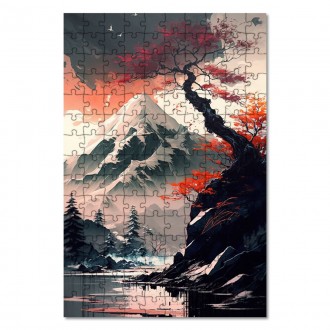 Wooden Puzzle Snowy mountain
