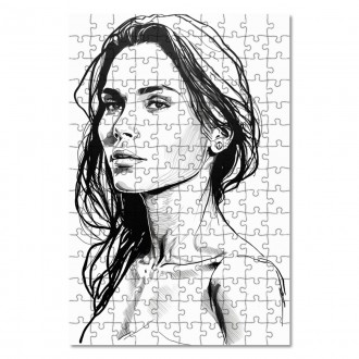 Wooden Puzzle Pencil painting - woman 1
