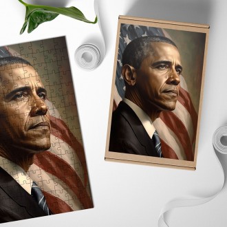 Wooden Puzzle US President Barack Obama