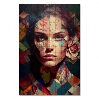 Wooden Puzzle Face of a woman in mosaic 1