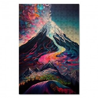 Wooden Puzzle Abstract mountain landscape