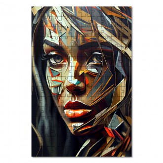 Wooden Puzzle Oil painting - Abstract woman