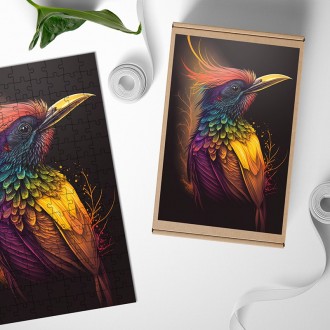 Wooden Puzzle Colorful bird