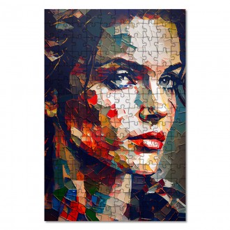 Wooden Puzzle Modern art - colorful mosaic