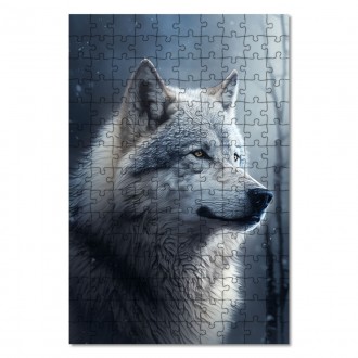Wooden Puzzle Wolf in winter