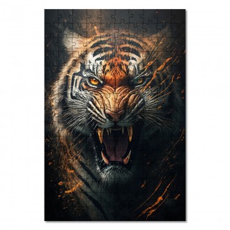 Wooden Puzzle Furious tiger