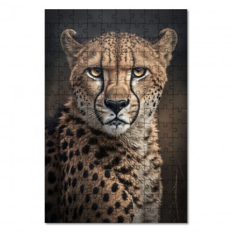 Wooden Puzzle A male cheetah