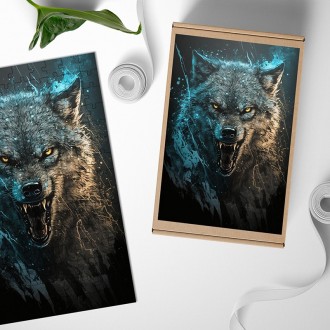 Wooden Puzzle The dire wolf