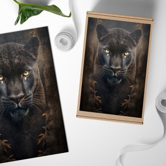 Wooden Puzzle Black panther female