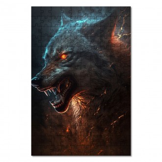 Wooden Puzzle Evil wolf