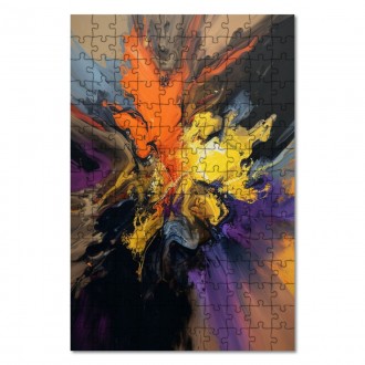 Wooden Puzzle Modern art - a mixture of colors