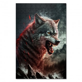 Wooden Puzzle Blood wolf