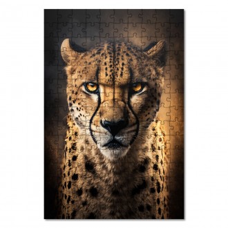 Wooden Puzzle Cheetah on the hunt