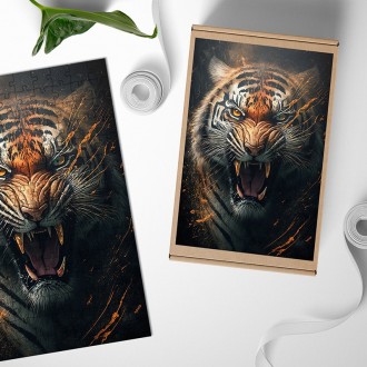 Wooden Puzzle Furious tiger