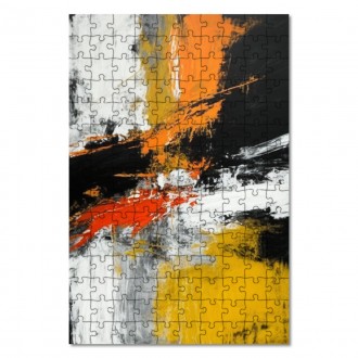 Wooden Puzzle Modern art - colored marble