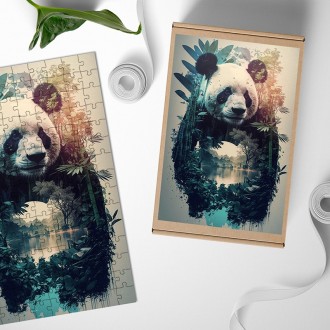 Wooden Puzzle A paradise for pandas