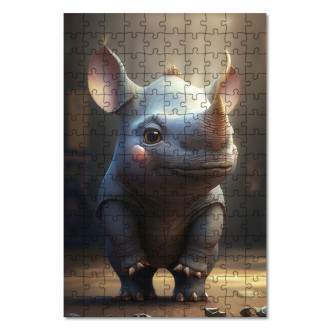 Wooden Puzzle Cute rhinoceros