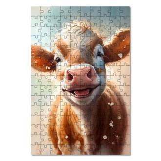 Wooden Puzzle Watercolor cow