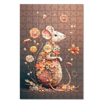 Wooden Puzzle Flower mouse