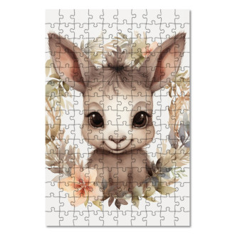 Wooden Puzzle Baby donkey in flowers