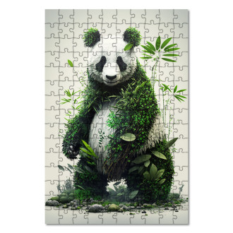 Wooden Puzzle Natural panda