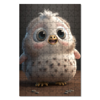 Wooden Puzzle Animated white owl