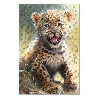 Wooden Puzzle Watercolor leopard