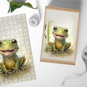 Wooden Puzzle Watercolor frog