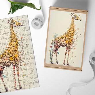 Wooden Puzzle Floral giraffe