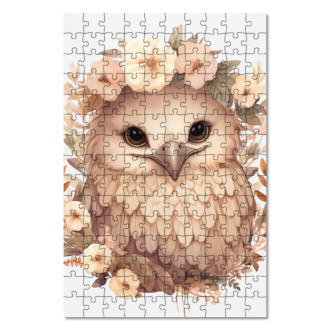 Wooden Puzzle Baby eagle in flowers