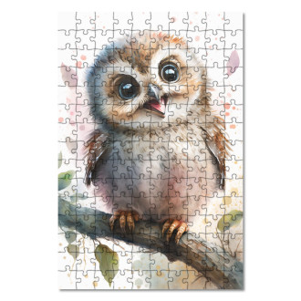 Wooden Puzzle Watercolor owl