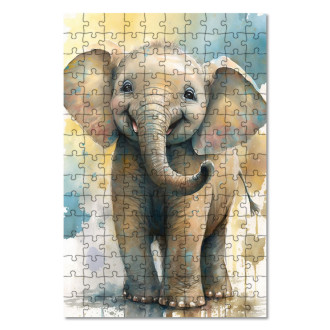 Wooden Puzzle Watercolor elephant