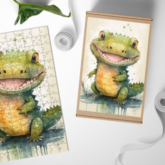 Wooden Puzzle Watercolor crocodile