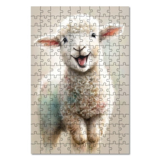 Wooden Puzzle Watercolor sheep