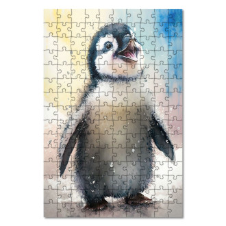 Wooden Puzzle Watercolor penguin