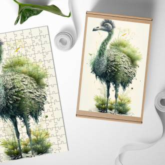 Wooden Puzzle Natural ostrich