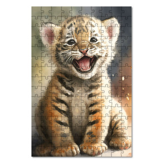 Wooden Puzzle Watercolor tiger