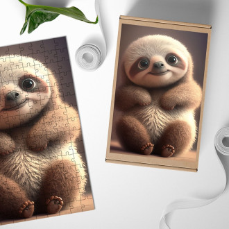 Wooden Puzzle Animated sloth