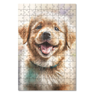 Wooden Puzzle Watercolor dog