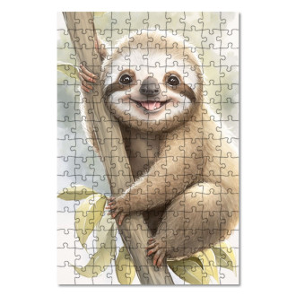 Wooden Puzzle Watercolor sloth