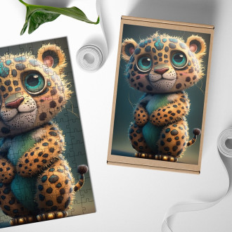 Wooden Puzzle Animated leopard