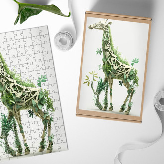 Wooden Puzzle Natural giraffe