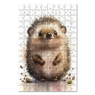 Wooden Puzzle Watercolor hedgehog