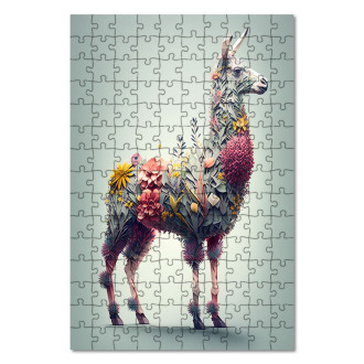 Wooden Puzzle Flower llama
