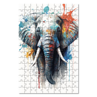 Wooden Puzzle Elephant graffiti