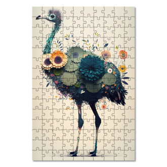 Wooden Puzzle Floral ostrich