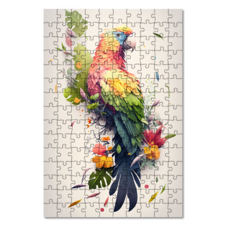 Wooden Puzzle Flower parrot