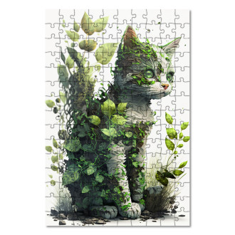 Wooden Puzzle Natural cat