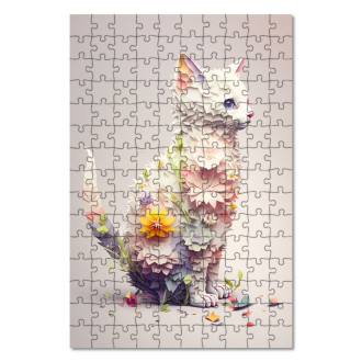 Wooden Puzzle Flower cat