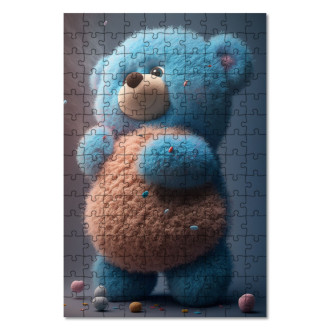 Wooden Puzzle Animated blue bear